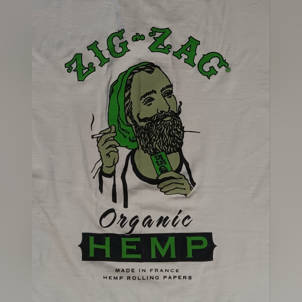 Zig Zag organic hemp Rolling Papers t-shirt NEW nwot pot ganja hippie marijuana